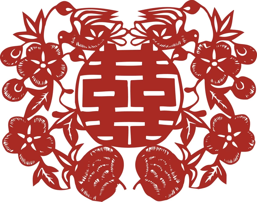 中国风中式传统喜庆民俗人物动物窗花剪纸插画边框AI矢量PNG素材【2655】